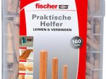 fischer Praktische Helfer Holzdübel-Sortiment 160 Stück