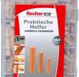 fischer Praktische Helfer Holzdübel-Sortiment 160 Stück