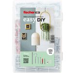 fischer EasyDIY Deko-Box Dübel- und Schrauben-Sortiment 131 Stück