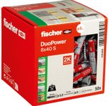 fischer DuoPower 8x40 S Dübel mit Schrauben 8 x 40 mm, 50 Stück