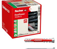 fischer DuoPower 10x80 S Dübel mit Schrauben 10 x 80 mm, 10 Stück