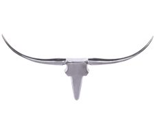 WOHNLING WL1.244 Bullgeweih L Aluminium Silber Wanddeko 125cm