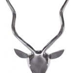 WOHNLING WL1.254 Hirschgeweih S Aluminium Silber Wanddeko 33 cm