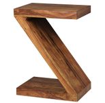 WOHNLING WL1.303 Beistelltisch MUMBAI Massivholz Sheesham Z Cube 30 cm x 44 cm x 59 cm