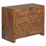 WOHNLING WL1.316 Kommode MUMBAI Massiv-Holz Sheesham 90 cm x 40 cm x 70 cm