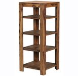 WOHNLING WL1.388 Standregal MUMBAI Massiv-Holz Sheesham 44 cm x 44 cm x 105 cm