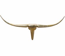 WOHNLING WL1.392 Bullgeweih M Aluminium Gold Wanddeko 100cm