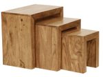 WOHNLING WL1.440 Satztisch MUMBAI (3er Set) Massivholz Akazie 30 cm x 45 cm x 50 cm
