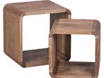 WOHNLING WL1.540 Satztisch BOHA 2er Set  Massiv-Holz Akazie 36 cm x 43 cm x 43 cm