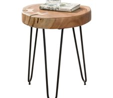 WOHNLING WL1.547 Beistelltisch BAGLI Massiv-Holz Akazie 30 cm x 30 cm x 41 cm