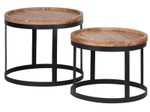 WOHNLING WL1.551 Beistelltisch AKOLA (2er Set) Massiv-Holz Akazie 53 cm x 53 cm x 45 cm