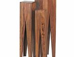 WOHNLING WL1.564 Beistelltisch (3er Set) Massiv-Holz Sheesham 25 cm x 25 cm x 100 cm