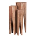 WOHNLING WL1.565 Beistelltisch (3er Set) Massiv-Holz Akazie 25 cm x 25 cm x 100 cm