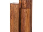 WOHNLING WL1.566 Beistelltisch (3er Set) Massiv-Holz Sheesham 24 cm x 24 cm x 85 cm