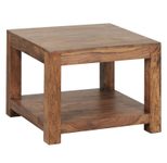 WOHNLING WL1.570 Couchtisch MUMBAI Massivholz Sheesham 60 cm x 60 cm x 45 cm