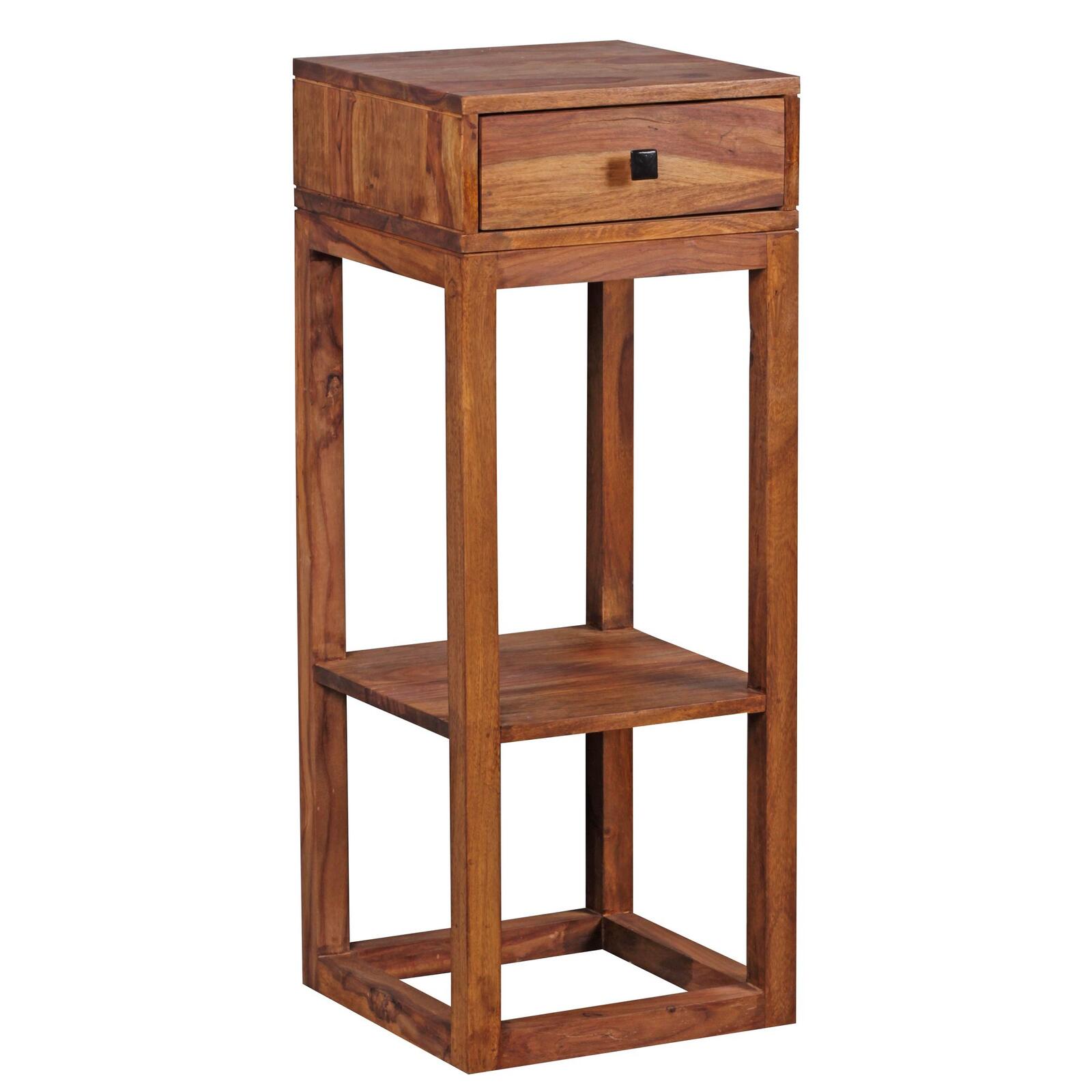 WOHNLING WL1.739 Beistelltisch MUMBAI Massiv-Holz Sheesham 35 cm x 35 cm x 90 cm