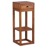 WOHNLING WL1.739 Beistelltisch MUMBAI Massiv-Holz Sheesham 35 cm x 35 cm x 90 cm
