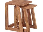 WOHNLING WL1.779 Beistelltisch MUMBAI (2er Set) Sheesham 36 cm x 36 cm x 50 cm