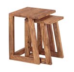WOHNLING WL1.779 Beistelltisch MUMBAI (2er Set) Sheesham 36 cm x 36 cm x 50 cm