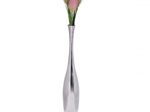 WOHNLING WL1.919 Deko Vase groß BOTTLE S Aluminium modern mit 1 Öffnung in Silber