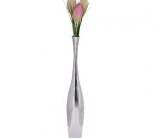 WOHNLING WL1.919 Deko Vase groß BOTTLE S Aluminium modern mit 1 Öffnung in Silber