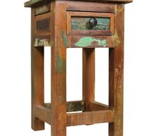 WOHNLING WL5.069 Beistelltisch KALKUTTA Braun 30 cm x 30 cm x 50 cm