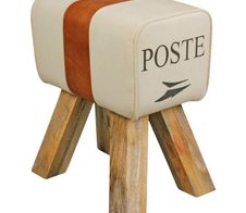 WOHNLING WL5.107 Design Turnbock Sitzhocker Canvas Braun