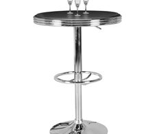 WOHNLING American Diner Bartisch WL5.113 rund Ø 60 cm schwarz/silber