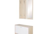 WOHNLING Wandgarderobe WL5.165 SALERNO mit Spiegel & Schuhschrank Sonoma