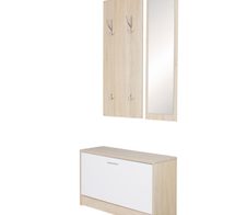 WOHNLING Wandgarderobe WL5.165 SALERNO mit Spiegel & Schuhschrank Sonoma