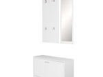 WOHNLING Wandgarderobe WL5.166 SALERNO mit Spiegel & Schuhschrank Weiß