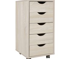 WOHNLING WL5.174 Rollcontainer Braun 33 cm x 38 cm x 64 cm