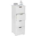 WOHNLING WL5.183 Design Badschrank PATTI Landhaus-Stil Weiß 30 cm x 30 cm x 83 cm