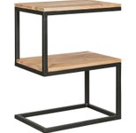 WOHNLING WL5.208 Beistelltisch AKOLA S-Form Akazie 30 cm x 45 cm x 60 cm