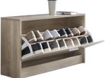 WOHNLING WL5.270 Schuhkipper SPLIT Modern Sonoma 80 cm x 24 cm x 47 cm