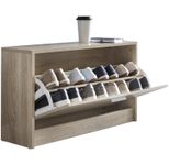 WOHNLING WL5.270 Schuhkipper SPLIT Modern Sonoma 80 cm x 24 cm x 47 cm