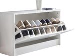 WOHNLING WL5.271 Schuhkipper SPLIT Weiß 80 cm x 24 cm x 47 cm