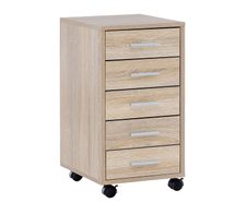 WOHNLING WL5.272 Rollcontainer Braun 33 cm x 38 cm x 63 cm