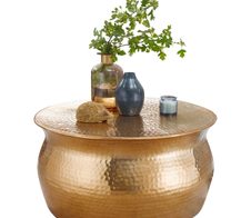 WOHNLING WL5.456 Couchtisch KARAM Gold 60 cm x 60 cm x 30 cm