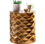 WOHNLING WL5.474 Beistelltisch Gold 43 cm x 43 cm x 48 cm