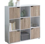 WOHNLING WL5.526 Sideboard Bücherregal Weiß 89 cm x 29 cm x 91 cm