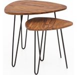 WOHNLING WL5.659 Design Satztisch Sheesham 60 cm x 60 cm x 56 cm