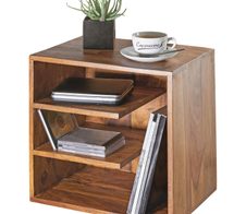 WOHNLING WL5.676 Beistelltisch Sheesham 30 cm x 43 cm x 43 cm