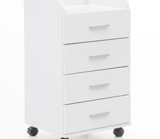 WOHNLING WL5.748 Rollcontainer Weiß 40 cm x 33 cm x 71 cm