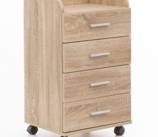 WOHNLING WL5.749 Rollcontainer Braun 40 cm x 33 cm x 71 cm