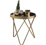 WOHNLING WL5.785 Design Beistelltisch PARMA Schwarz 42 cm x 42 cm x 46 cm