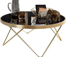 WOHNLING WL5.786 Couchtisch Schwarz 82 cm x 82 cm x 39 cm