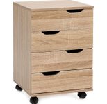 WOHNLING WL5.931 Rollcontainer Braun 40 cm x 40 cm x 60 cm