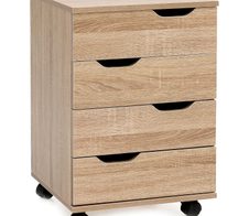 WOHNLING WL5.931 Rollcontainer Braun 40 cm x 40 cm x 60 cm