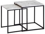 WOHNLING WL5.983 Design Beistelltisch (2er Set) Weiß 40 cm x 40 cm x 42 cm